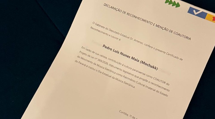 Declaração de Apoio e Reconhecimento de Mochakk - Créditos: Circuito Musical Brasil