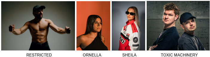 Restricted, Ornella, Sheila e Toxic Machinery